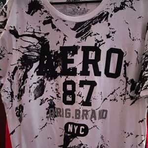 Aeropostale Black and White Logo Tee
